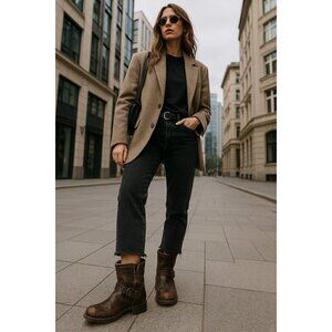 Sendra Engineer Boots 8601 Women’s 7 Brown Distressed Leather Goodyear Welt